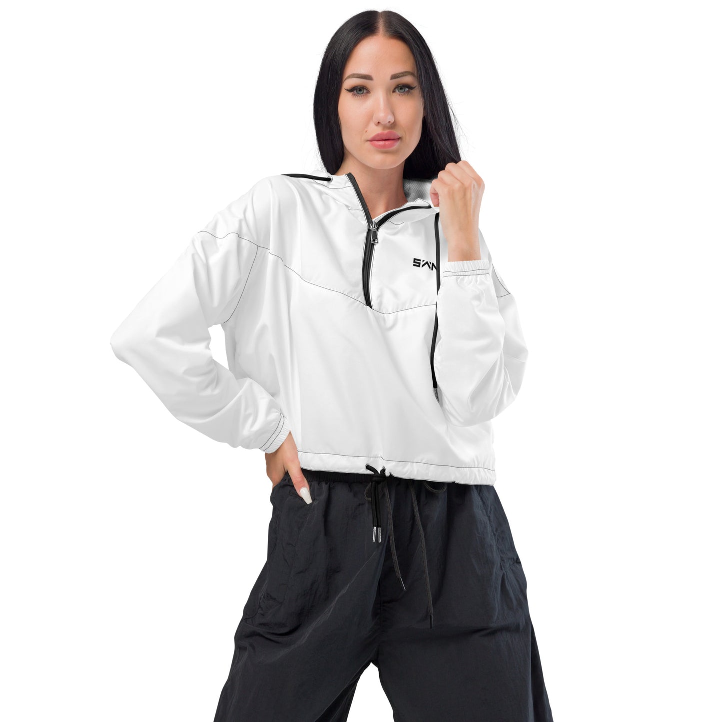 SWN Cropped Windbreaker - White